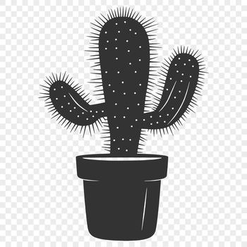 A vector graphic of a cactus in a botanical design style.