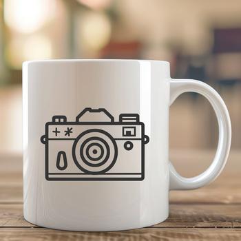 An SVG illustration of a digital camera for graphic design and photography purposes.