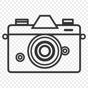 A vector graphic illustration of a modern camera with sleek design.