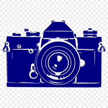 A digital camera icon made from vector lines for graphic design and illustration.