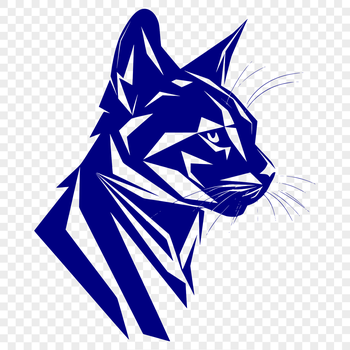 A cartoon cat's head with simple lines and shapes.