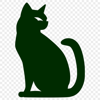 A detailed illustration of a domesticated animal in full body sitting position.