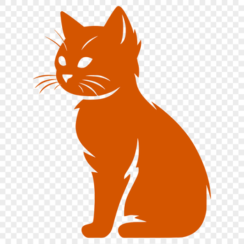 A full-body illustration of a sitting domestic cat in a simple style.