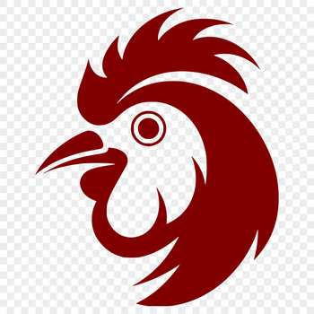 A vector illustration of a chicken's head, suitable for printing or digital use.