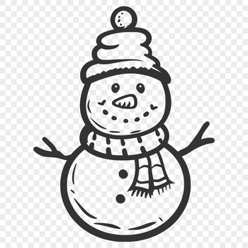 A winter-themed snowman illustration made with vector graphics.