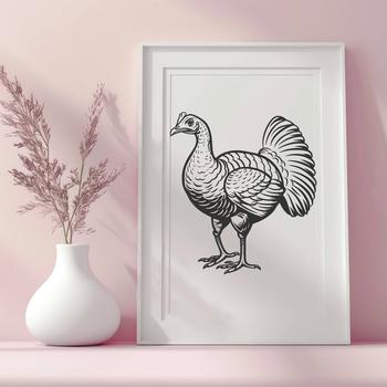 An SVG vector design of a whole turkey, ideal for clipping out or using in various crafting and design projects.