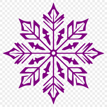 A delicate, six-pointed snowflake design, ideal for winter-themed projects and crafts.