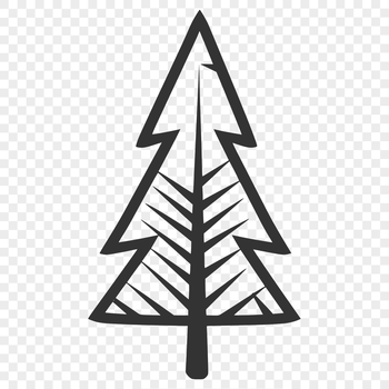An editable vector design featuring a festive Christmas tree silhouette.