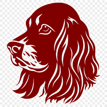 A vector illustration of a Cockapoo-style dog breed with floppy ears and a gentle expression.