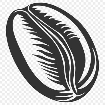 A simple illustration of a coffee bean, suitable for use in digital designs.