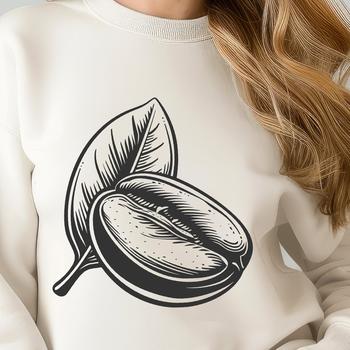 A single coffee bean in vector form.