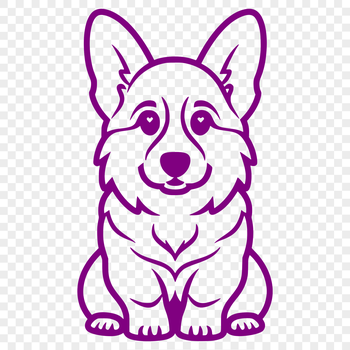 An SVG vector design of a Corgi animal in a seated position.
