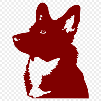 A close-up illustration of a Corgi's head, suitable for clip art and vector design.