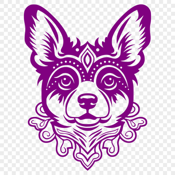 A digital illustration of a Corgi's head, designed as a vector graphic for various uses.