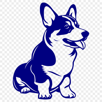 Vector graphic of a corgi animal in a seated position.