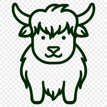 A simple line drawing of a full-body cow, suitable for digital artwork and craft projects.