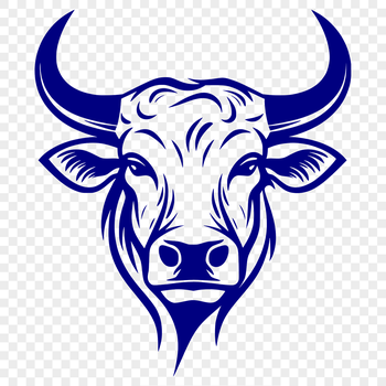 A high-quality SVG vector illustration of a cow's head, suitable for cutting machines or laser cutting.