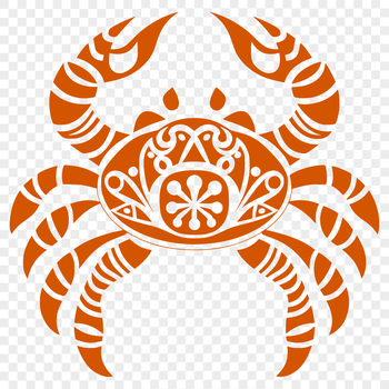 A detailed illustration of a crab in full body view, suitable for graphic design projects.