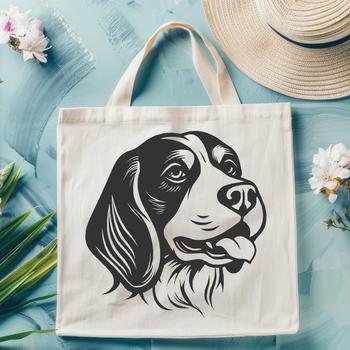 A high-quality digital vector representation of a Beagle dog's facial features.