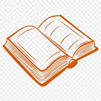 A digital illustration of a book, suitable for educational purposes in schools.