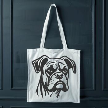 A close-up of a Boxer dog's head, suitable for vector design and cutting machine projects.