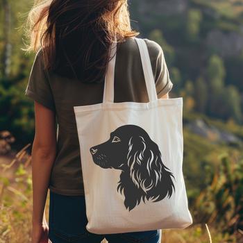 A stylized illustration of a Cocker Spaniel's head, created as a vector design for commercial or personal use.