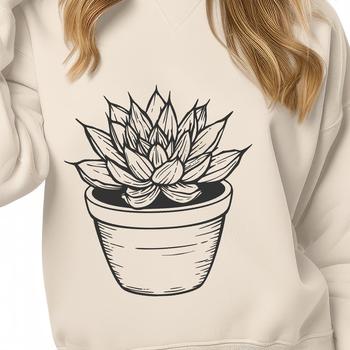 A stylized vector image of a desert-adapted succulent with intricate design details.