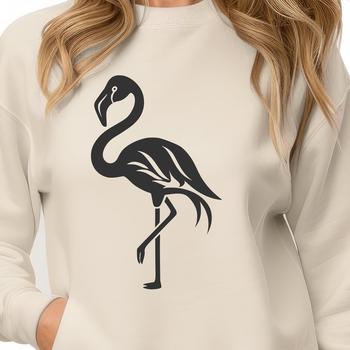 A full-body illustration of a flamingo bird in a naturalistic pose.