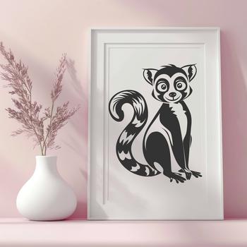 A lemur in full-body pose, rendered as a vector graphic.