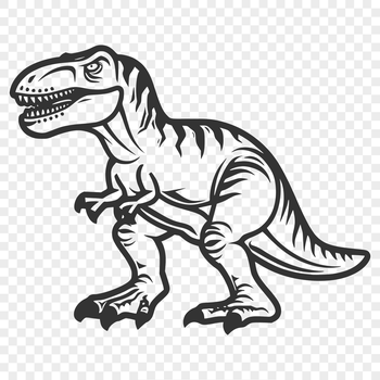 A prehistoric dinosaur depicted in full body, suitable for vector art and cutting machine projects.