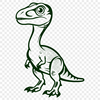 A detailed prehistoric dino illustration showcasing its full body structure.