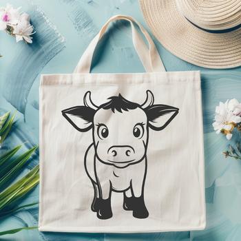 High-resolution SVG image of a calf, ideal for farm-themed clip art and vector designs.