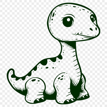 A prehistoric baby dinosaur depicted in full body, perfect for vector art designs.