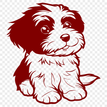 A sitting havanese dog with a full body depiction.