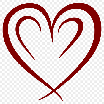 A stylized heart shape suitable for vector design and cutting machine projects.