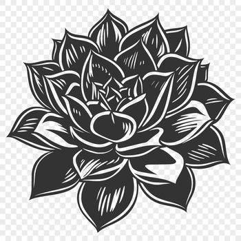 A stylized illustration of a succulent plant, suitable for vector design and crafting projects.