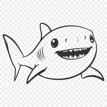 A detailed illustration of a shark, suitable for vector design and digital crafting.