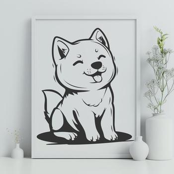 Sitting Shiba Inu Clip Art