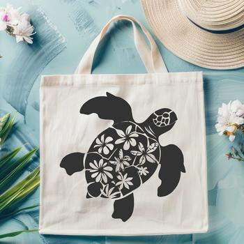 A detailed illustration of a sea turtle in full-body view, suitable for vector art designs.