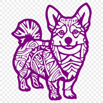 A standing Welsh Corgi depicted in vector art, suitable for digital designs.