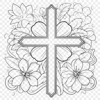 An ornate Christian cross with intricate details, symbolizing faith and devotion.