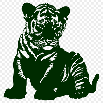 Unique Sitting Cub Vector Art