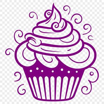 Free Stunning Cupcake Digital Drawing