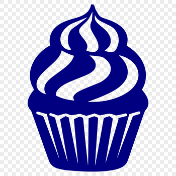 Illustrated cupcake made up of layers with a cherry on top, suitable for various design applications.