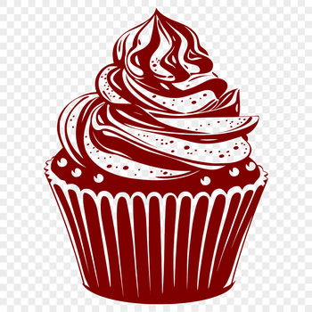 A simple illustration of a cupcake in vector format.