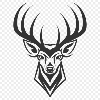 Illustration of a deer's head with antlers, suitable for cutting machine projects or vector art designs.