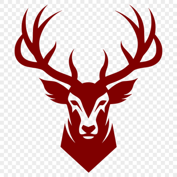 A close-up vector illustration of a deer's head with detailed features.