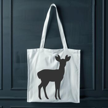 A detailed silhouette of a deer in full body pose, suitable for vector design and digital crafting.