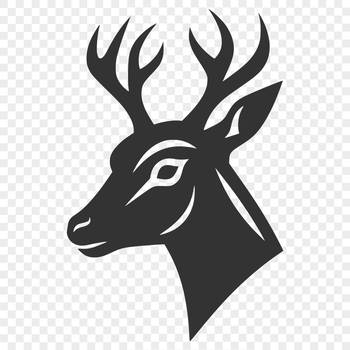 A detailed digital illustration of a deer's head in a vector format.