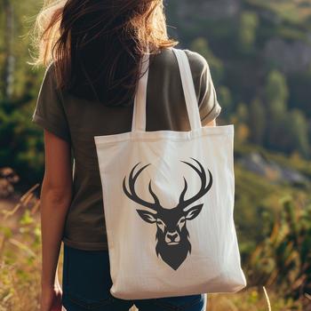 A single white-tailed deer's head in vector format.